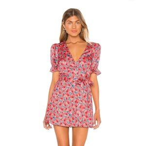 S House of Harlow REVOLVE Aja Mini Dress Red Poppy Floral MSRP $188